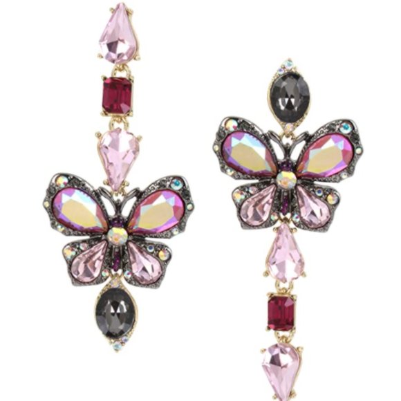 Betsey Johnson Jewelry - Betsey Johnson BUTTERFLY MISMATCH EARRINGS